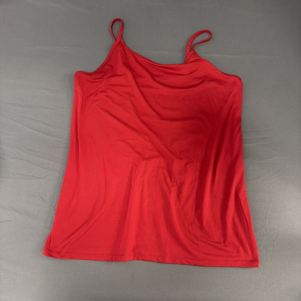vibrant red basic camisole with thin spaghetti straps Terra Sky 1X